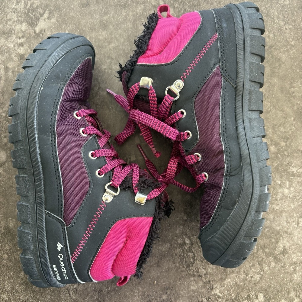 Quechua Decathlon Snow Contact Waterproof 100 Warm Hiking Boots Youth Size 2 - Picture 8 of 9
